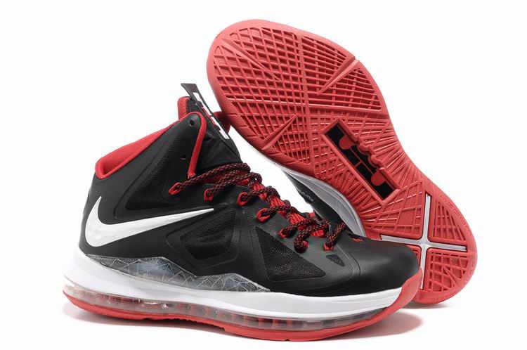 Best Gift Nike Lebron James 10 X Black Red White Basketball Shoes